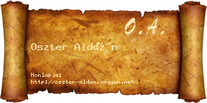 Oszter Aldán névjegykártya